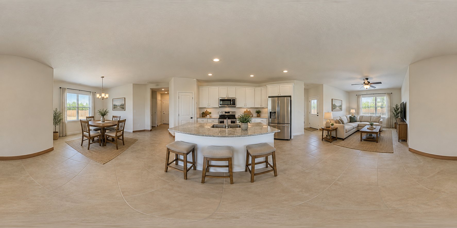 AI-created interior demonstrating full 360-degree rotation
